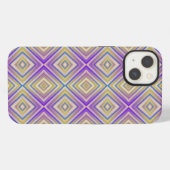 Indigo Paarse Alternatieve Diamant Patroon iPhone Hoesje (Achterkant horizontaal)