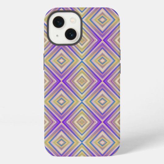 Indigo Paarse Alternatieve Diamant Patroon iPhone Hoesje (Achterkant)