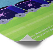 Indigo & Paarse Choo Choo Train Poster (Hoek)