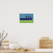 Indigo & Paarse Choo Choo Train Poster (Keuken)