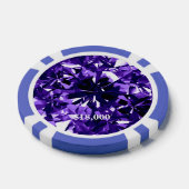 Indigo Paarse Diamond Gem Stone Poker Chip Stripe