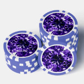Indigo Paarse Diamond Gem Stone Poker Chip Stripe