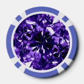 Indigo Paarse Diamond Gem Stone Poker Chip Stripe