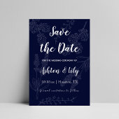 Indigo Paarse eenvoudige chique minimalistische li Save The Date