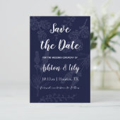 Indigo Paarse eenvoudige chique minimalistische li Save The Date (Staand voorkant)