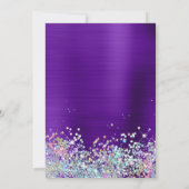 Indigo Paarse Folie Holo Glitter 21st Birthday Kaart (Achterkant)
