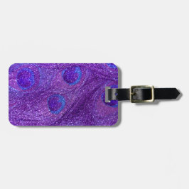 indigo paarse glitter peace ock veren bagagelabel