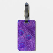 indigo paarse glitter peace ock veren bagagelabel (Achterkant verticaal)