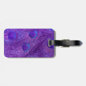 indigo paarse glitter peace ock veren bagagelabel (Achterkant horizontaal)