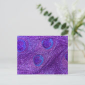 indigo paarse glitter peace ock veren briefkaart (Staand voorkant)
