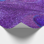 indigo paarse glitter peace ock veren cadeaupapier (Hoek)