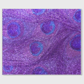 indigo paarse glitter peace ock veren cadeaupapier (Vlak)