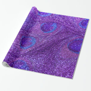 indigo paarse glitter peace ock veren cadeaupapier