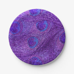 indigo paarse glitter peace ock veren papieren bordje