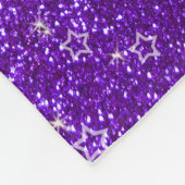 Indigo paarse glitter sterren fleece deken (Hoek)