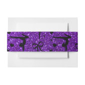 Indigo paarse gymnastiek glitterpatroon uitnodigingen wikkel (Voorkant Voorbeeld)
