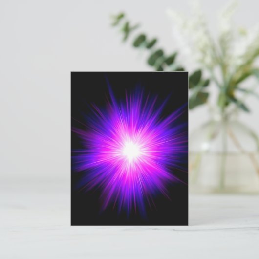 Indigo paarse hellingsvlam reiki goddelijke energi briefkaart (Staand voorkant)