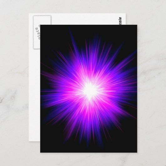 Indigo paarse hellingsvlam reiki goddelijke energi briefkaart (Voorkant / Achterkant)