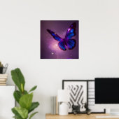 Indigo Paarse Pixie Dust Butterfly Poster (Thuiskantoor)