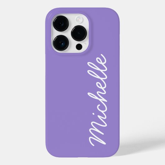 Indigo Paarse & Witte Douanenaam of Tekst Case-Mate iPhone Case (Achterkant)