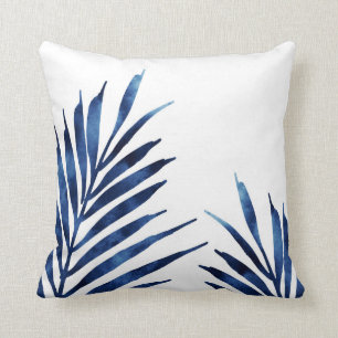 Indigo Palm Fronds Kussen