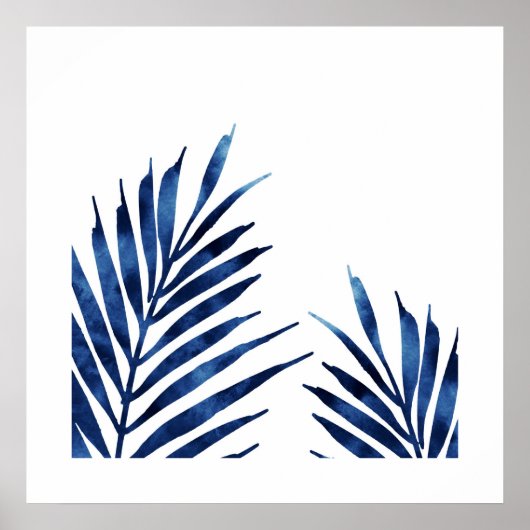 Indigo Palm Fronds Poster (Voorkant)