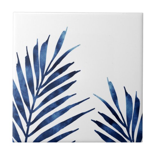 Indigo Palm Fronds Tegeltje (Voorkant)