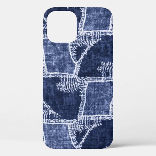 Indigo Patchwork: gestructureerde gecontroleerde e Case-Mate iPhone Case (Achterkant)