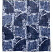 Indigo Patchwork: gestructureerde gecontroleerde e Douchegordijn (Voorkant)
