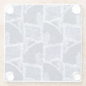 Indigo Patchwork: gestructureerde gecontroleerde e Glazen Onderzetter (Achterkant)