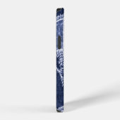 Indigo Patchwork: gestructureerde gecontroleerde e iPhone Hoesje (Rechterkant)