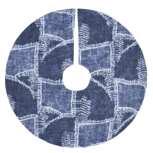 Indigo Patchwork: gestructureerde gecontroleerde e Kerstboom Rok (Voorkant)