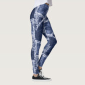 Indigo Patchwork: gestructureerde gecontroleerde e Leggings (Rechts)