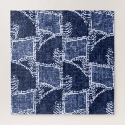 Indigo Patchwork: gestructureerde gecontroleerde e Legpuzzel (Verticaal)