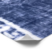 Indigo Patchwork: gestructureerde gecontroleerde e Poster (Hoek)