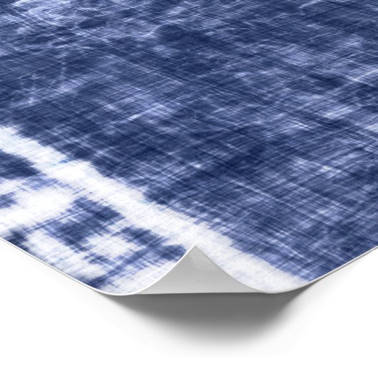 Indigo Patchwork: gestructureerde gecontroleerde e Poster (Hoek)