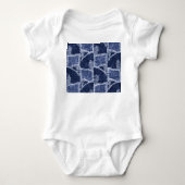 Indigo Patchwork: gestructureerde gecontroleerde e Romper (Voorkant)