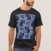 Indigo Patchwork: gestructureerde gecontroleerde e T-shirt (Voorkant)