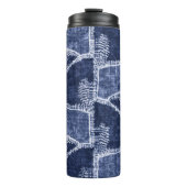Indigo Patchwork: gestructureerde gecontroleerde e Thermosbeker (Voorkant)