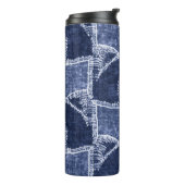 Indigo Patchwork: gestructureerde gecontroleerde e Thermosbeker (Gedraaid links)