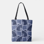Indigo Patchwork: gestructureerde gecontroleerde e Tote Bag (Achterkant)