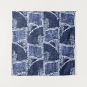 Indigo Patchwork: gestructureerde gecontroleerde e Wandkleed (Voorkant)