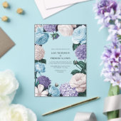 Indigo Petal, Blue Hydrangea & Frost Pearl Wedding Acryl Uitnodigingen (Insitu (Huwelijk))