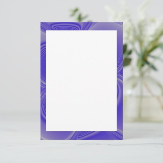 Indigo Petals Boundblank Uitnodiging Sjabloon (Staand voorkant)