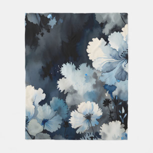 Indigo Petals Fleece Deken