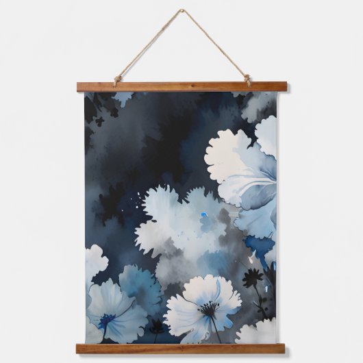 Indigo Petals Hangend Wandkleed (Voorkant)