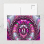 INDIGO ~ PINK 3D Fractal Design ~ Briefkaart (Voorkant / Achterkant)