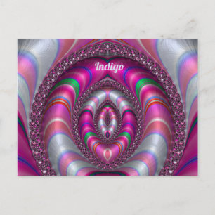 INDIGO ~ PINK 3D Fractal Design ~ Briefkaart
