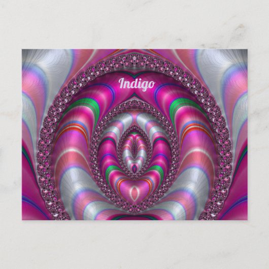 INDIGO ~ PINK 3D Fractal Design ~ Briefkaart (Voorkant)