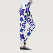 Indigo Portugese Azulejos Blue and White Tegels Leggings (Rechts)